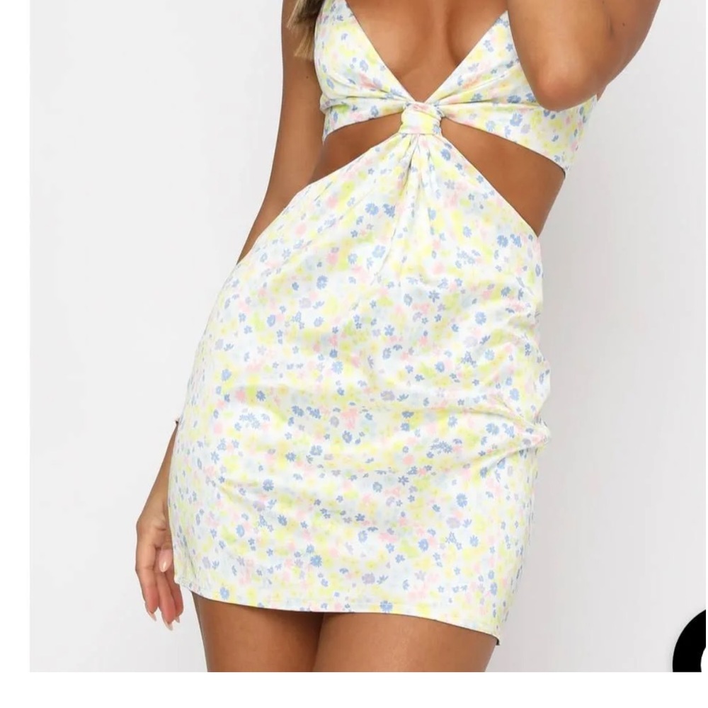 Floral white fox dress worn once
